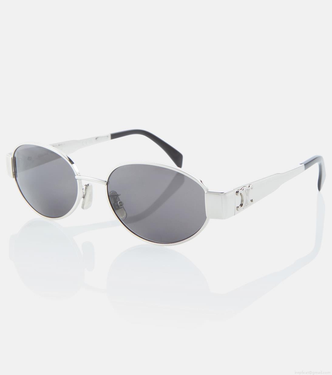 Celine EyewearTriomphe oval metal sunglasses