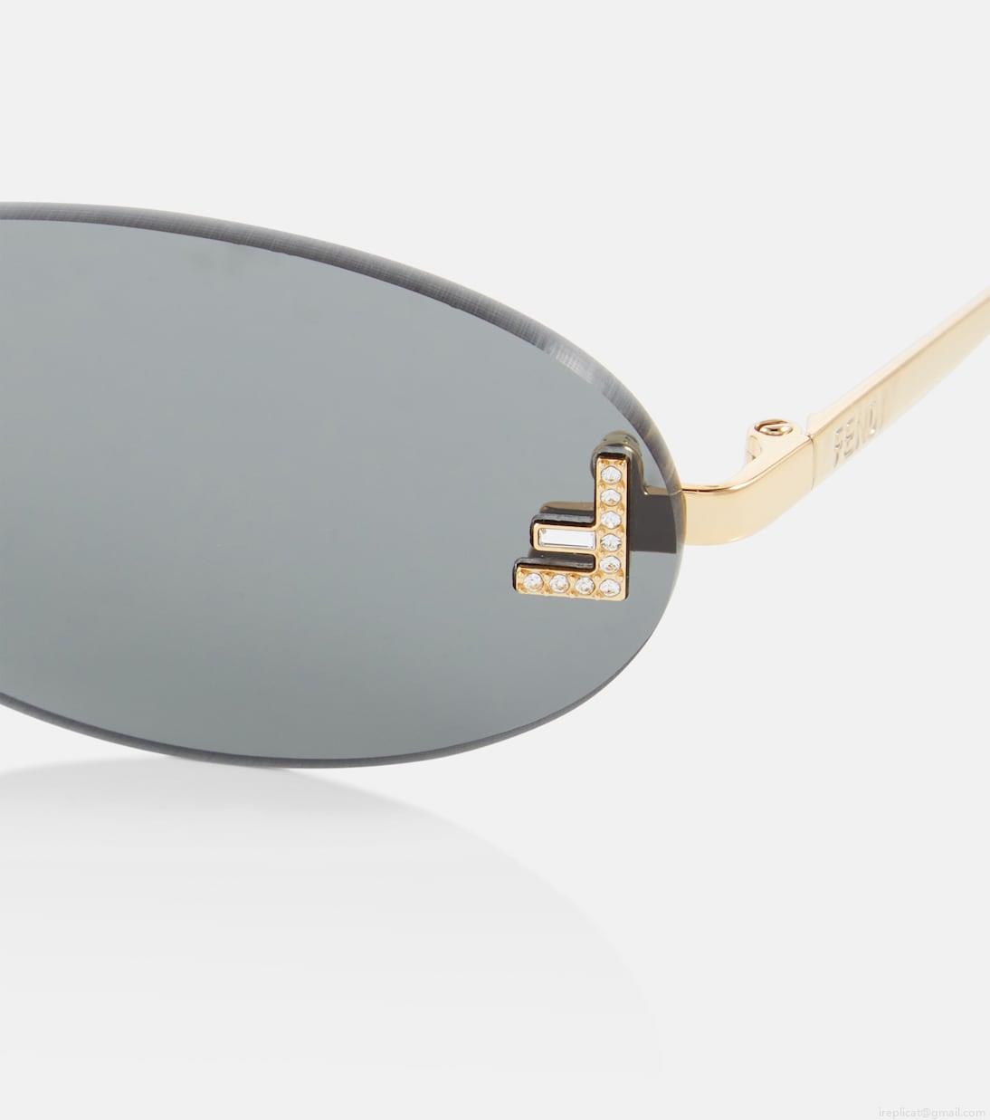 FendiFendi First embellished oval sunglasses