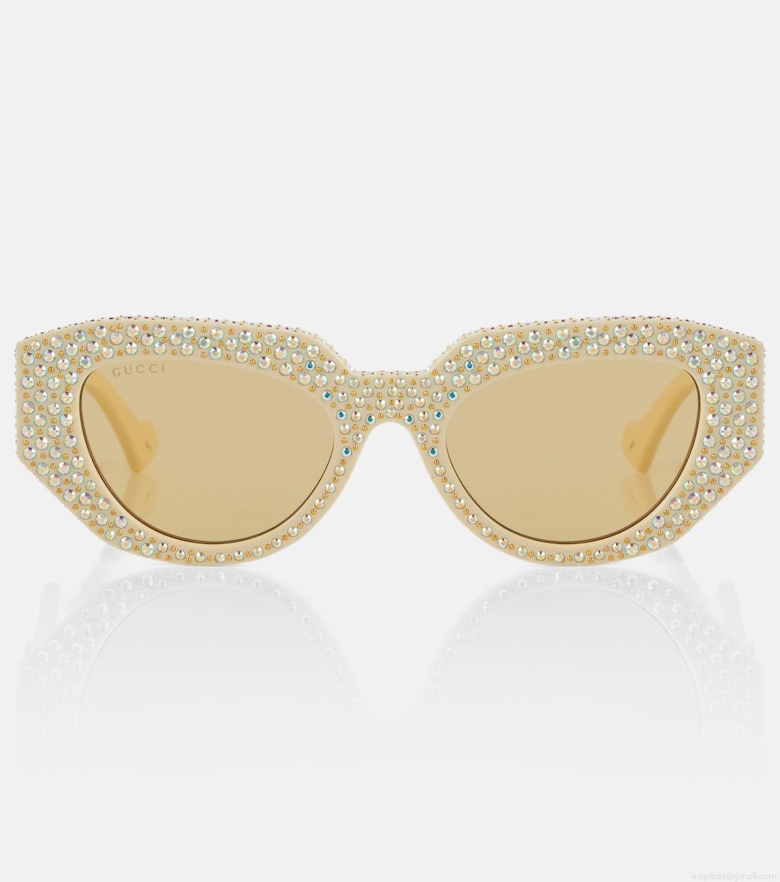 GucciEmbellished oval sunglasses