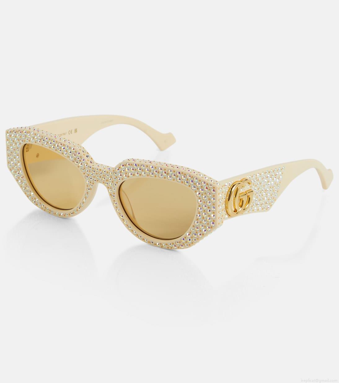 GucciEmbellished oval sunglasses