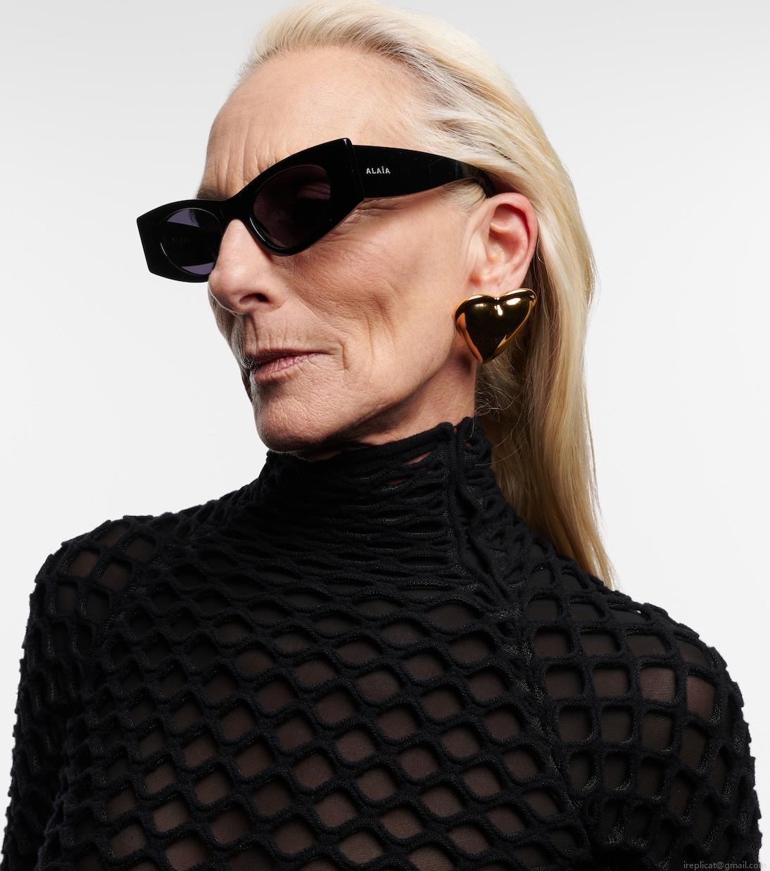 AlaïaLogo oval sunglasses