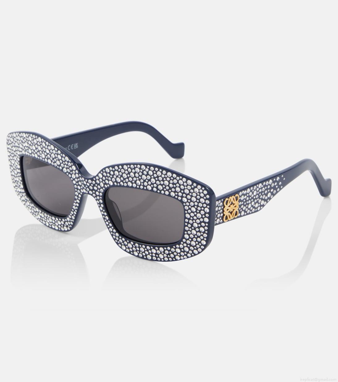 LoewePavé Screen embellished square sunglasses