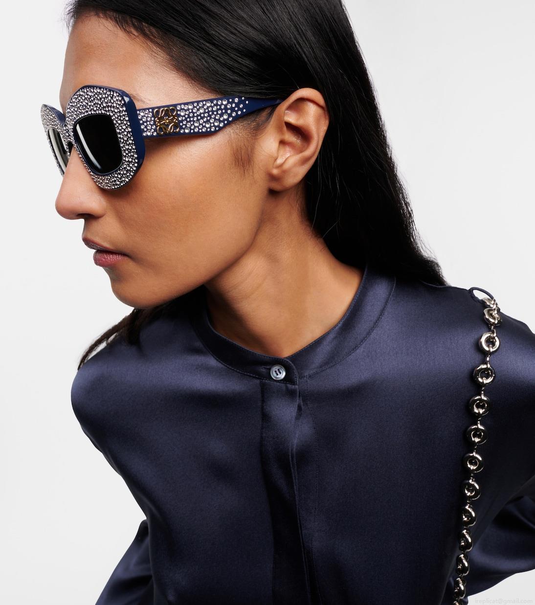 LoewePavé Screen embellished square sunglasses