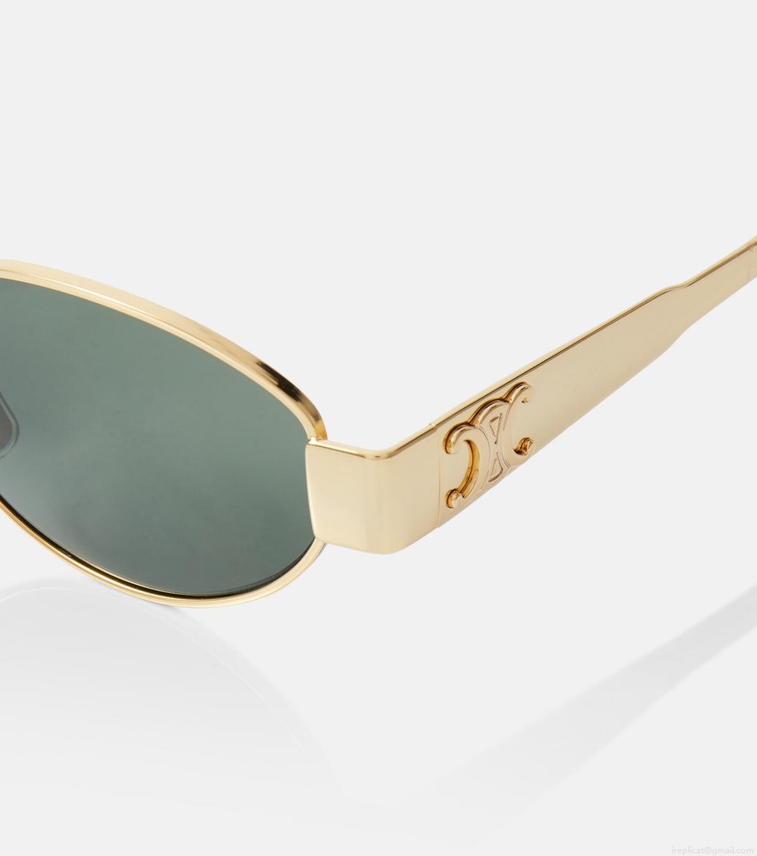 Celine EyewearTriomphe Metal 01 oval sunglasses