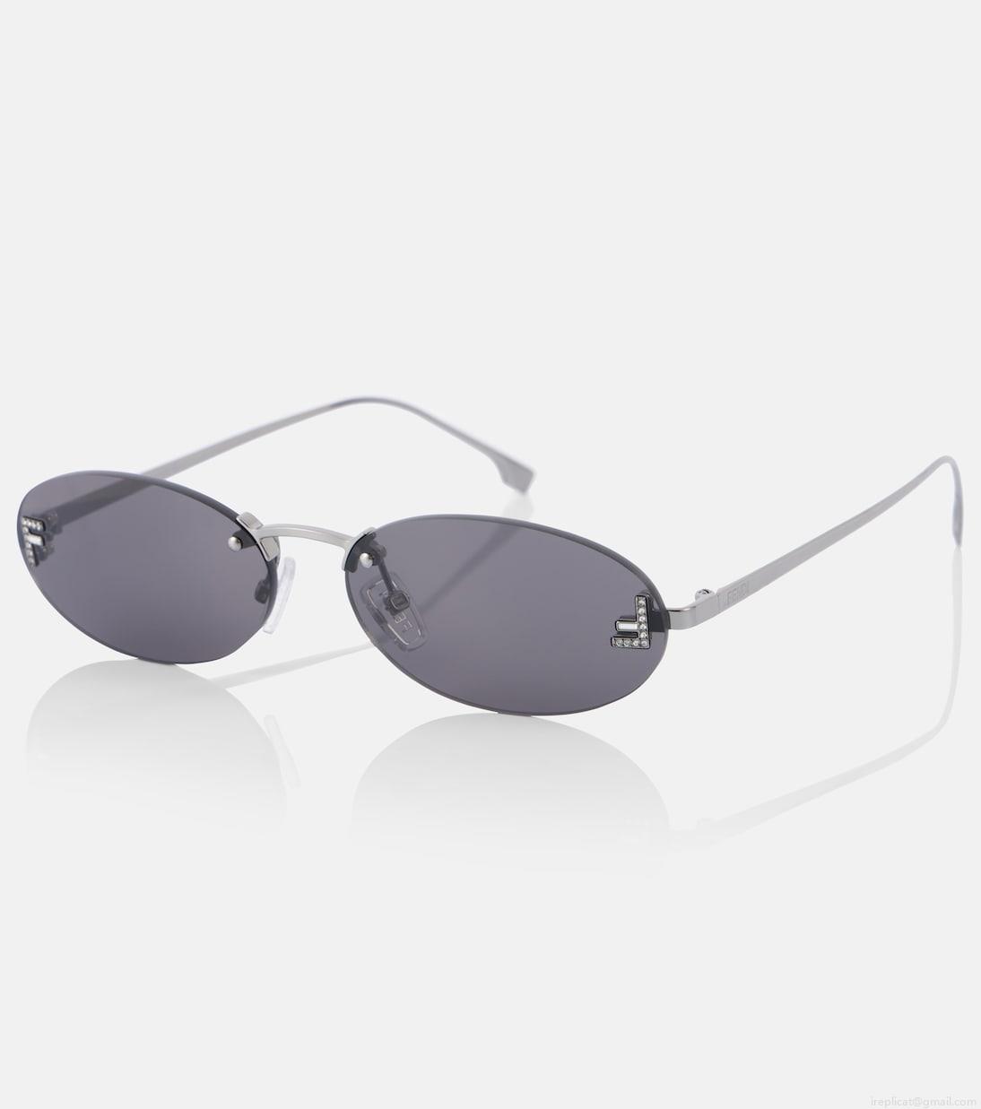 FendiFendi First Crystal oval sunglasses